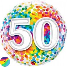 Folija balon - 50 mavrični konfeti
